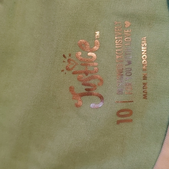 3/$25  JUSTICE Light green long sleeve shirt size children 10 - Picture 6 of 9